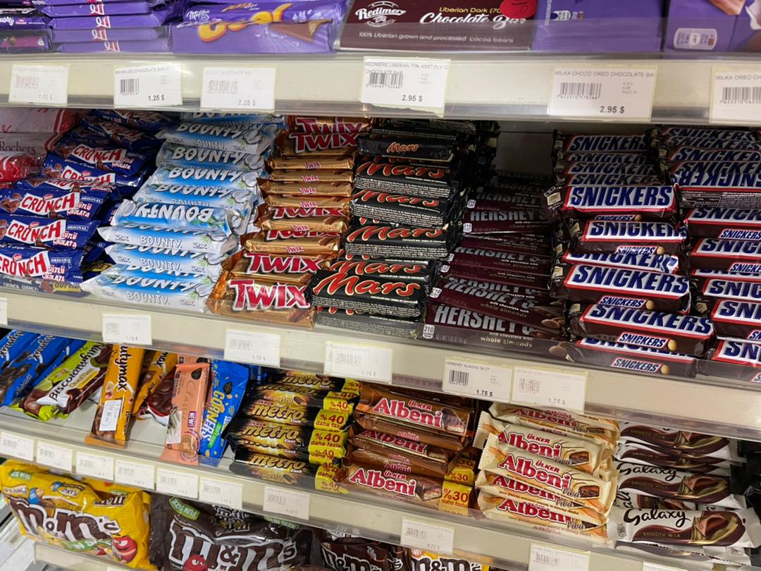 Chocolate and confectionery stocked on retail shelves, in our retail network